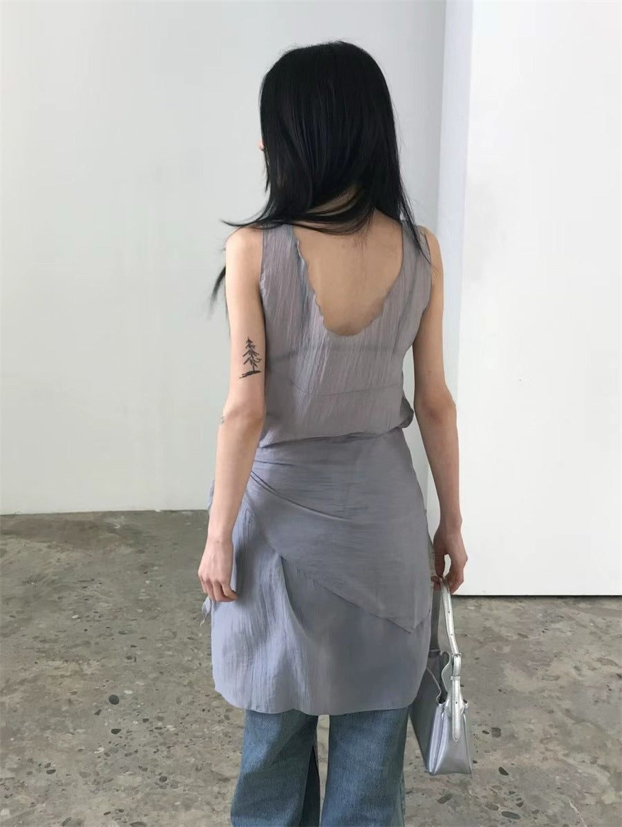 スカーフ付きテクスチャーワンピース