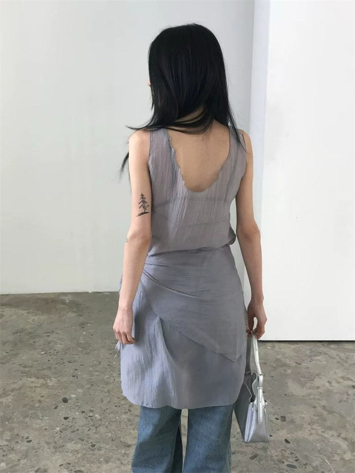 スカーフ付きテクスチャーワンピース