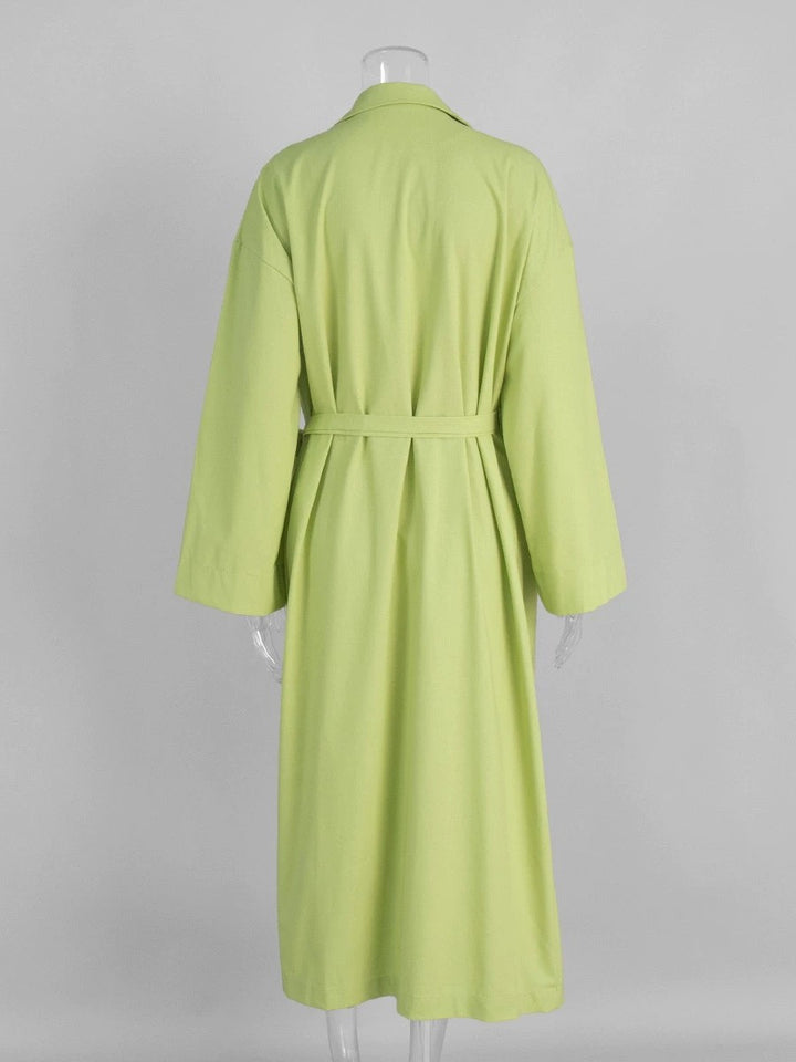 オープンカラーラップロングジャケット