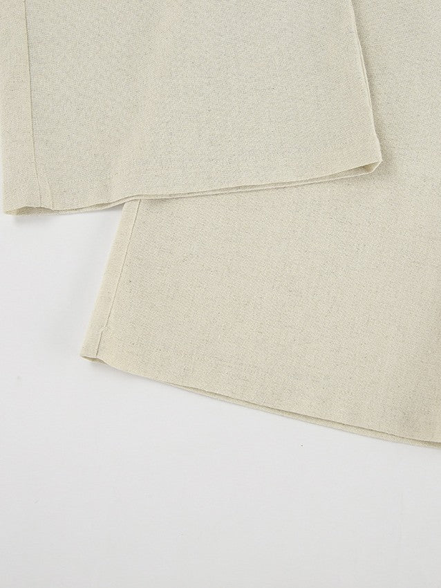 コットンリネンテーラードベストパンツセット