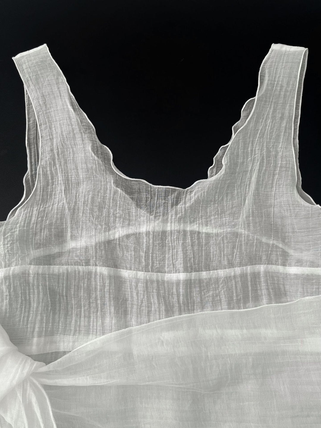 スカーフ付きテクスチャーワンピース