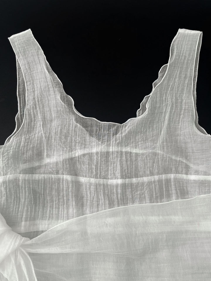 スカーフ付きテクスチャーワンピース