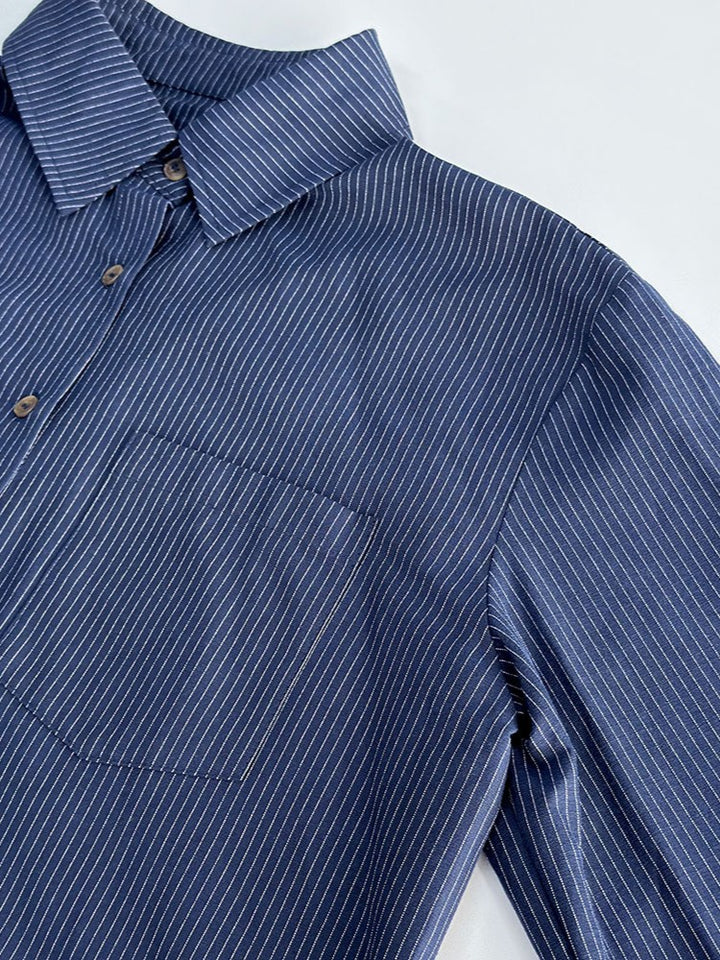 ピンストライプシャツパンツセットアップ