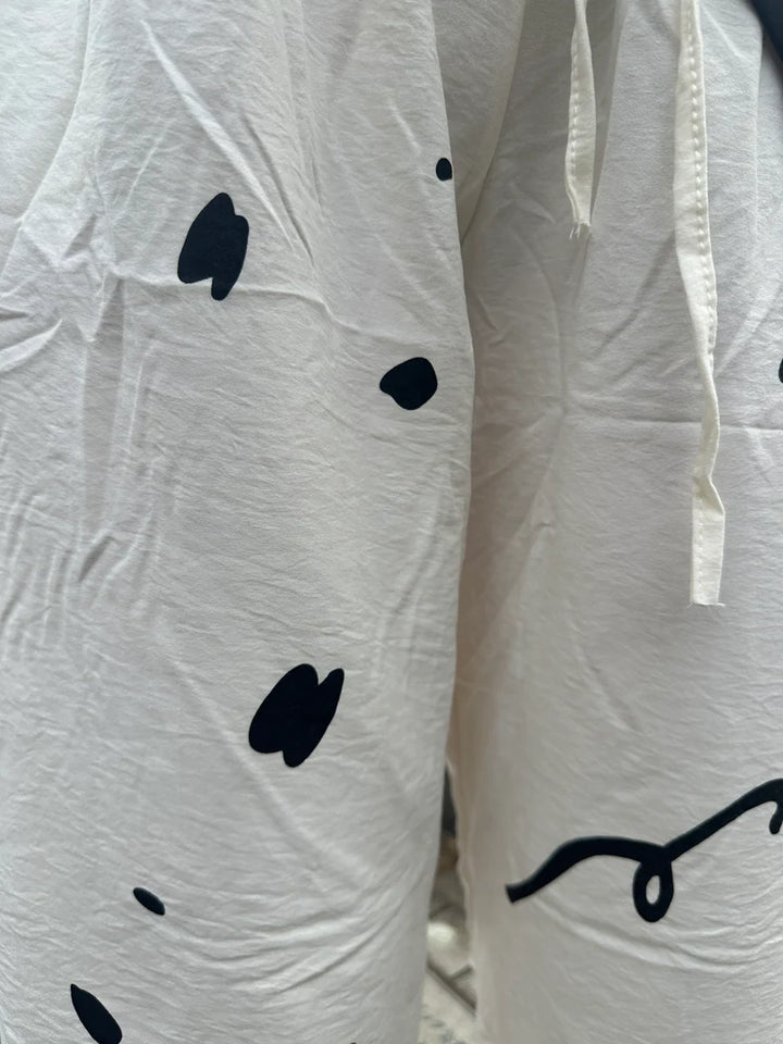 【アウトレット】(即納) ニュアンスアートプリントワイドパンツ