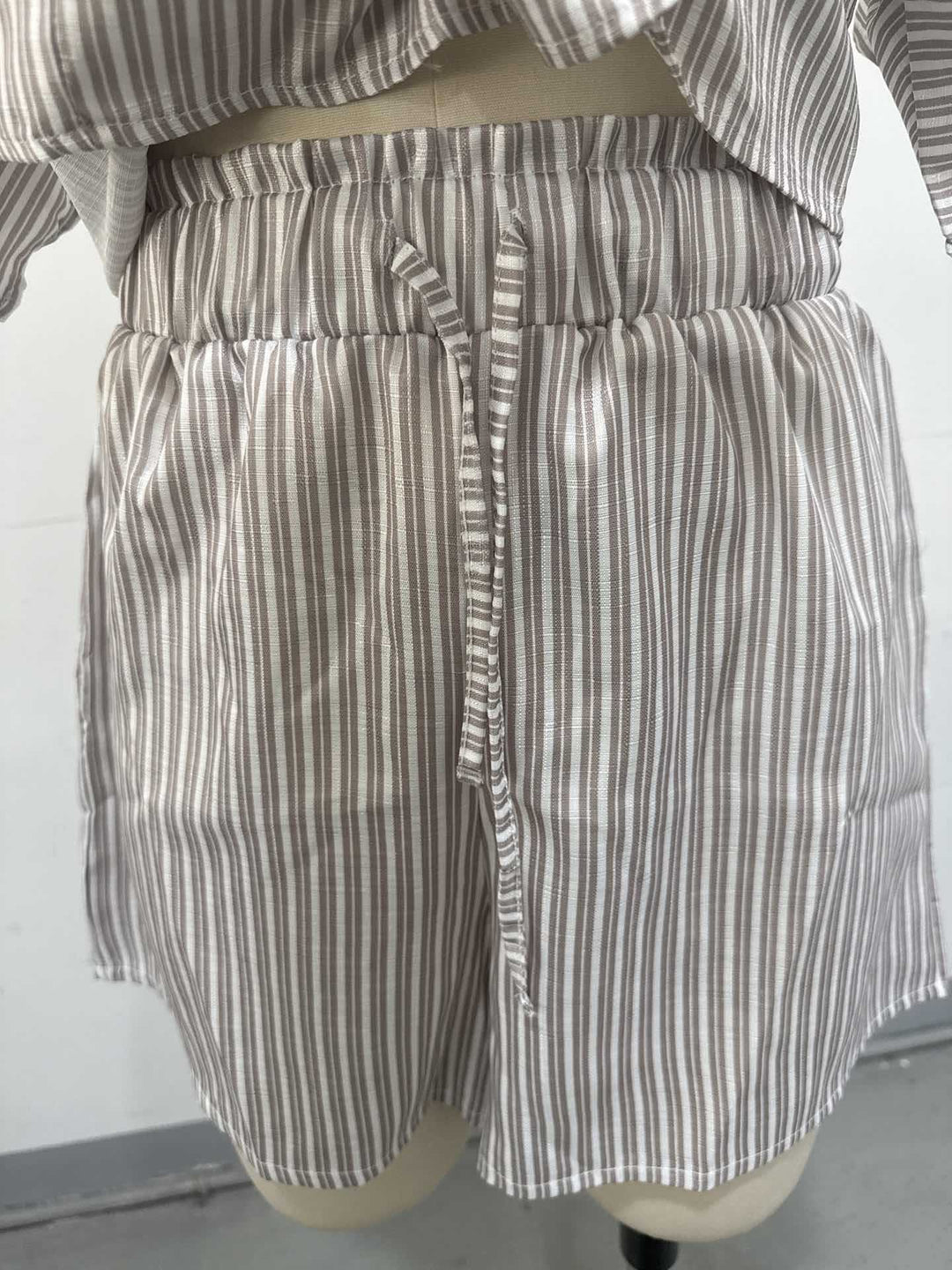 ストライプルーズ半袖シャツショーツセット