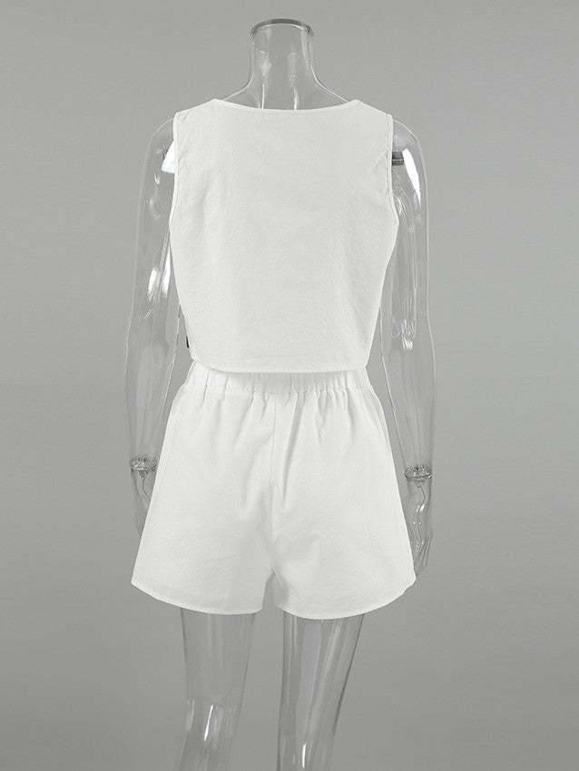 コットンタンクレイヤーリボンショーツセット