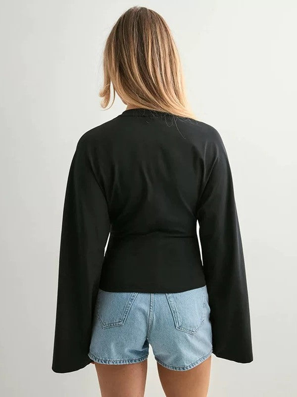 ワイドスリーブカットソートップス