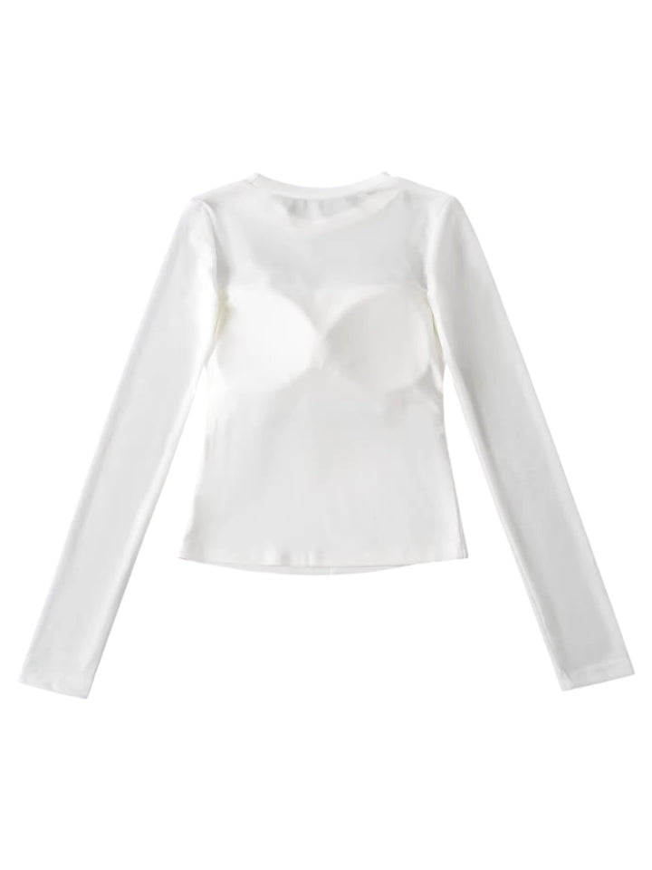 カップ付きシアーメッシュ切り替えトップス