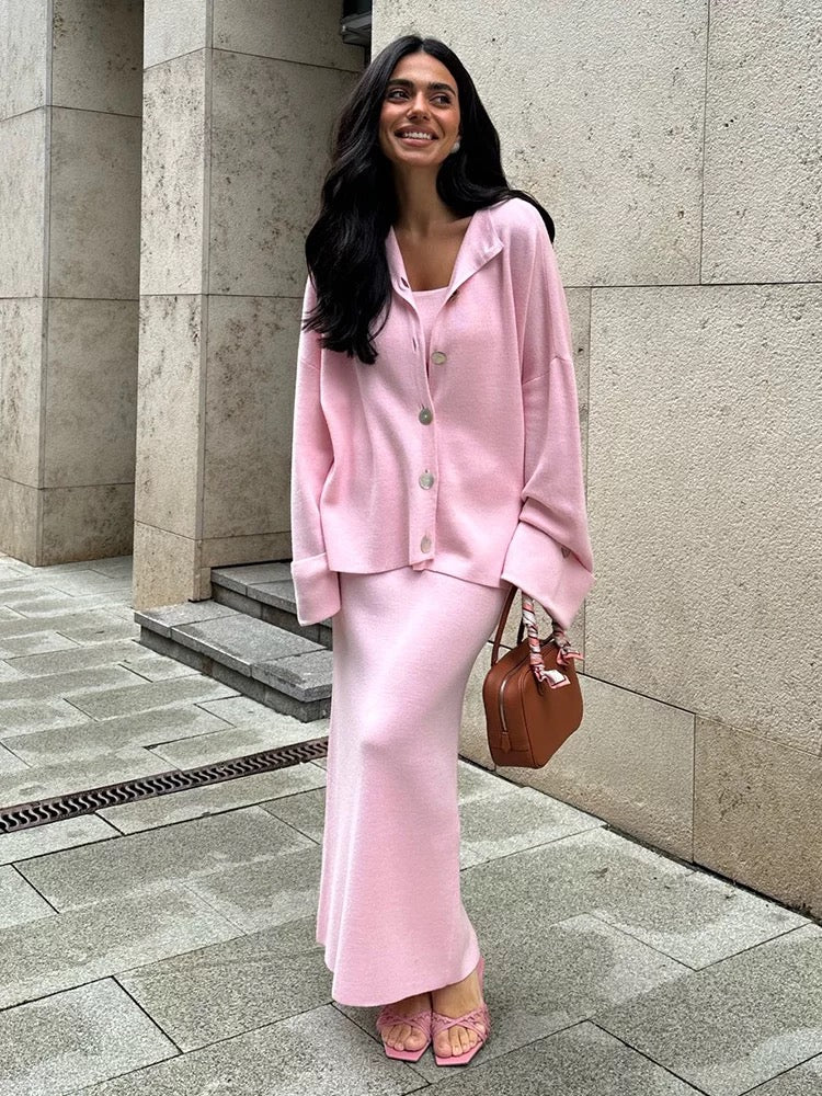 ニットカーディガン3点セットアンサンブル