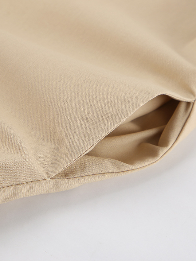 リネンブレンドスリーブレスジャケットショーツセット