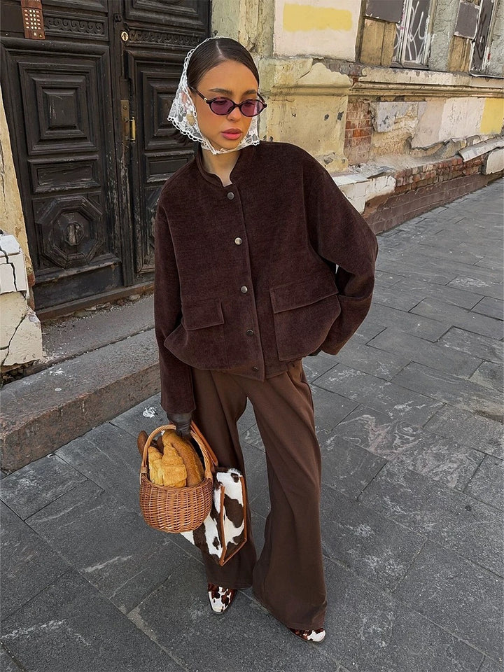 コーデュロイモックネックジャケット