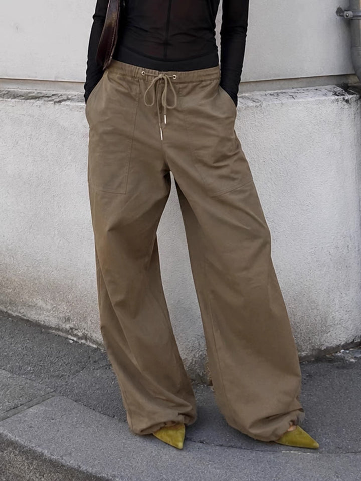ドローストリングワイドチノパンツ
