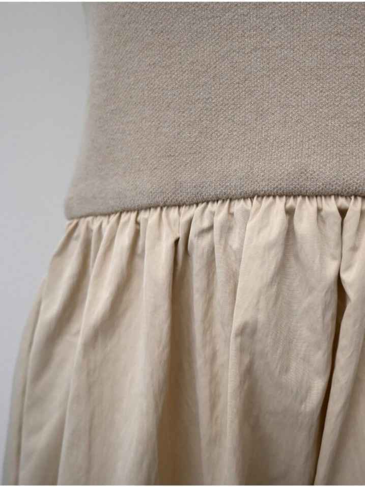 【 Select 】ニットxタフタベアワンピース
