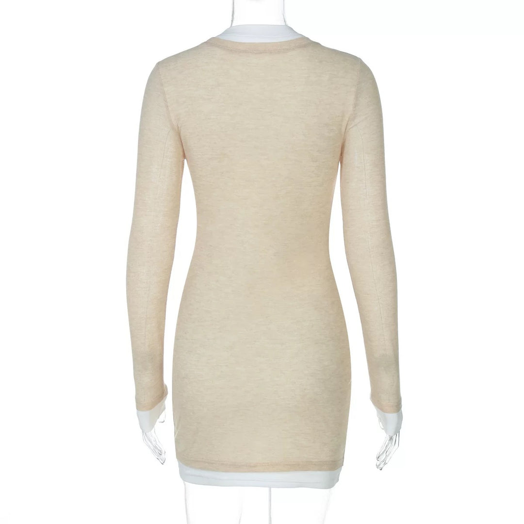 レイヤードタイトミニワンピース