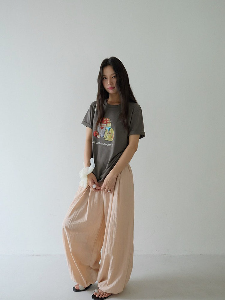 バンブーテクスチャーバルーンパンツ