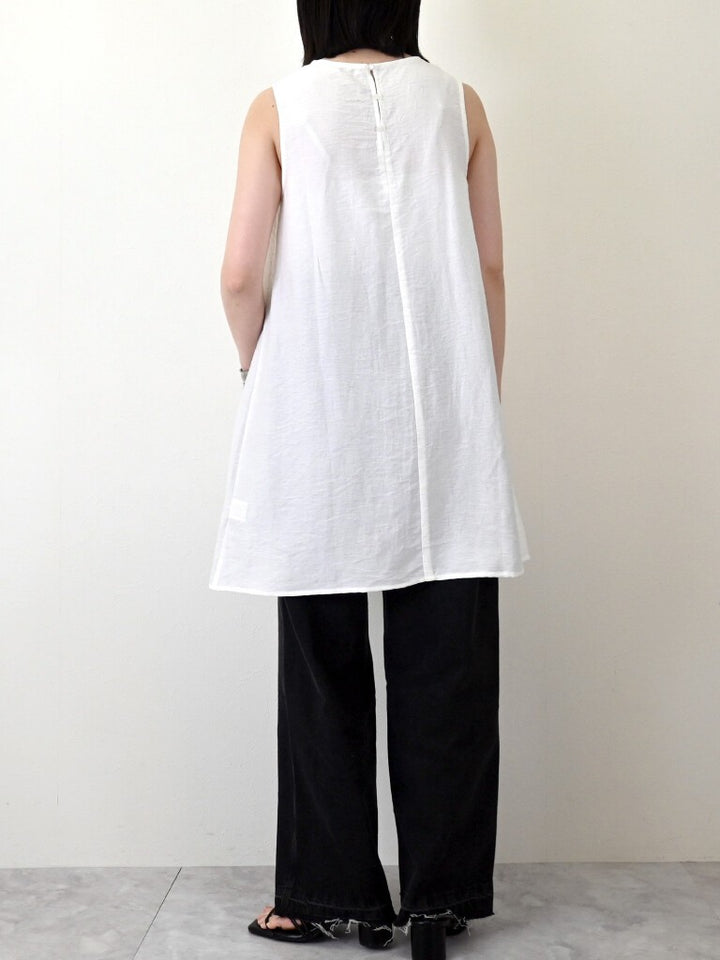 【 Select 】リネンタッチタイ付きスリーブレスワンピース