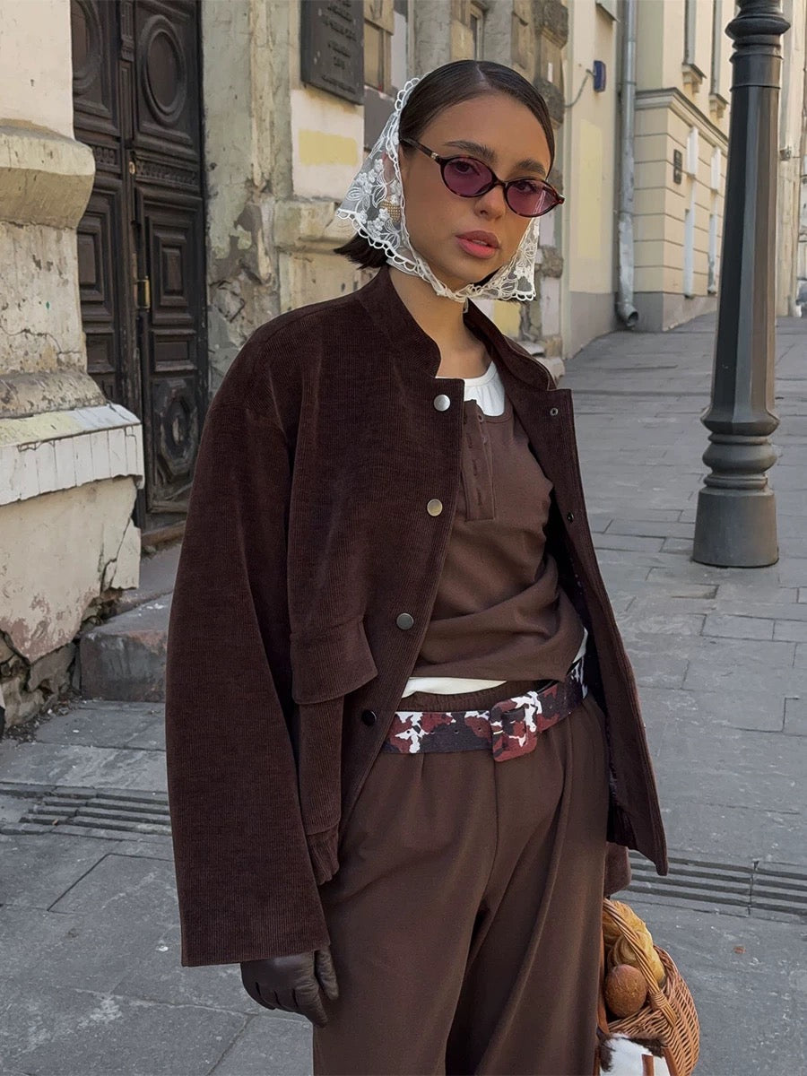 コーデュロイモックネックジャケット