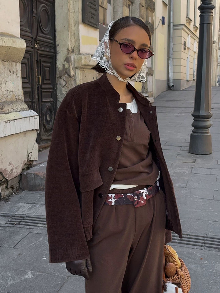 コーデュロイモックネックジャケット