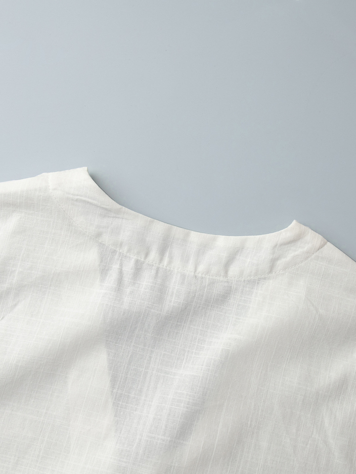 レースアップシャツフリルショートパンツセット