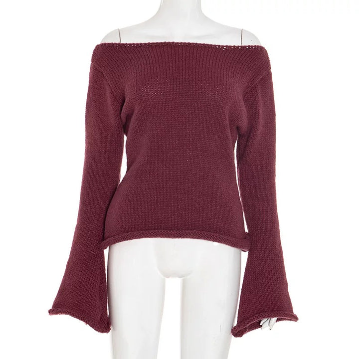 ベルスリーブオフショルニット