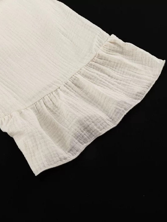 モスリンコットンフリルチュニックパンツセット