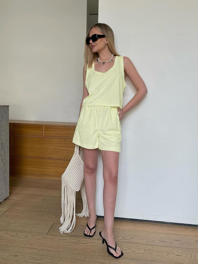 テリータンクトップショートパンツセット