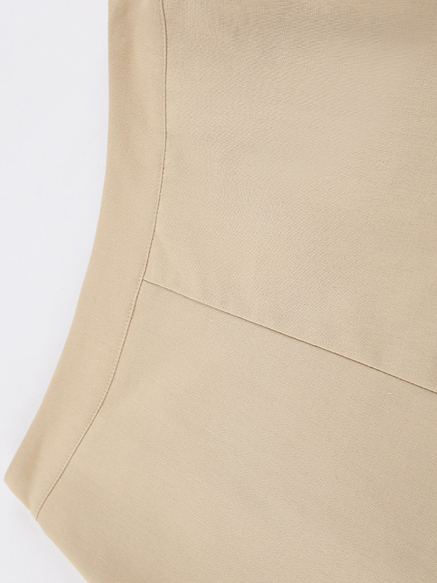 リネンブレンドスリーブレスジャケットショーツセット