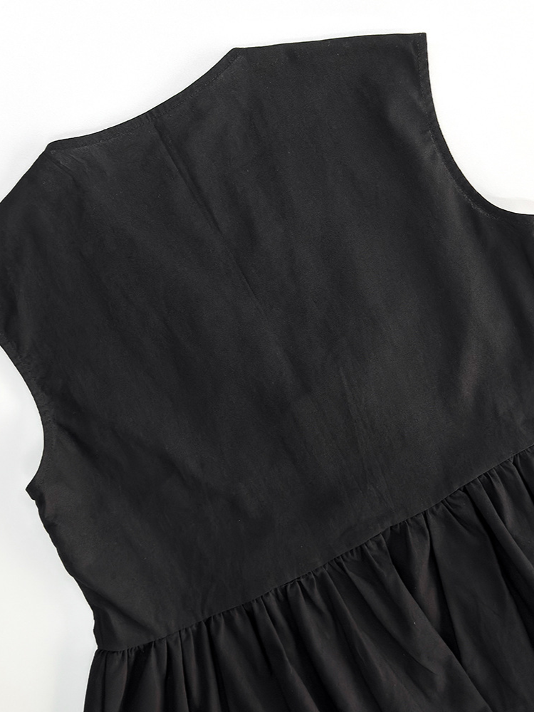 レースアップスリーブレスチュニックフレアパンツセット