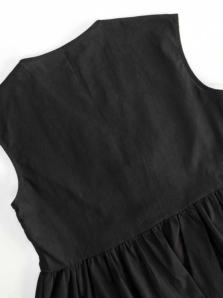 レースアップスリーブレスチュニックフレアパンツセット