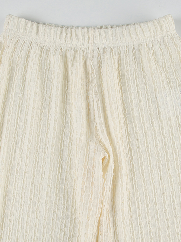 ストライプシアーテクスチャーリラックスパンツ