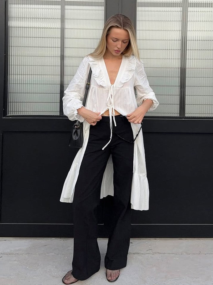 ピーターパンカラーロングカーディガン