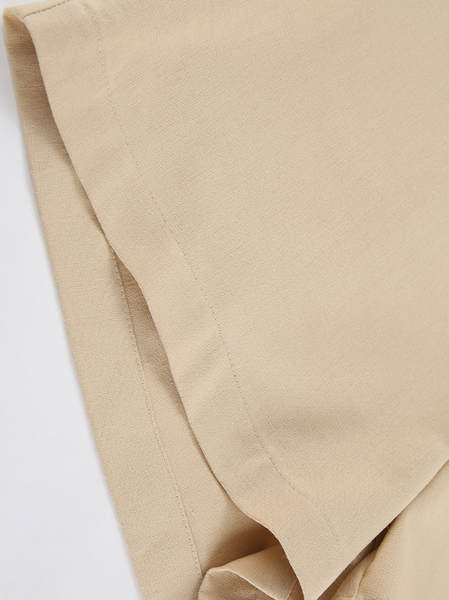 リネンブレンドスリーブレスジャケットショーツセット