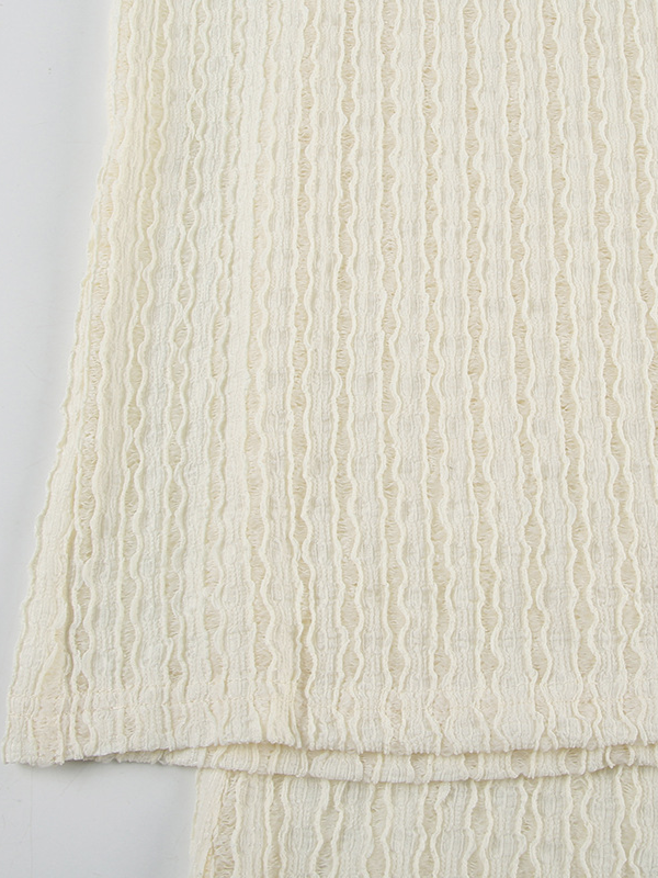 ストライプシアーテクスチャーリラックスパンツ