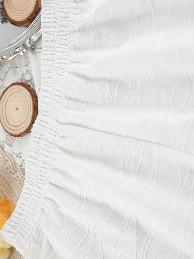 ウェーブテクスチャーブラトップショーツセットアップ