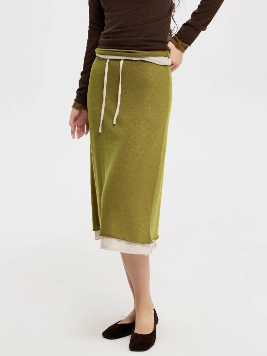 レイヤードフレアミディスカート