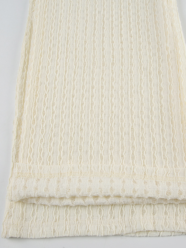 ストライプシアーテクスチャーリラックスパンツ