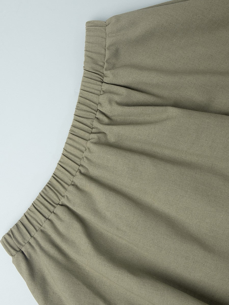 綿麻セパレートスリーブレスワンピース