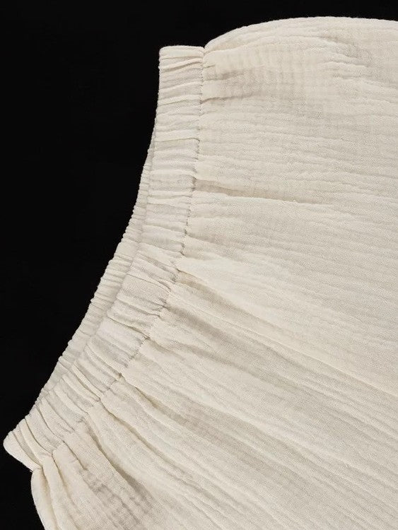 モスリンコットンフリルチュニックパンツセット