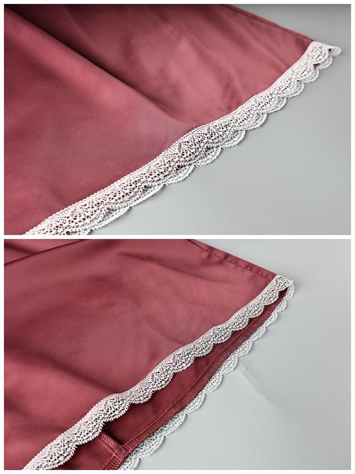 サテンレースミニスカート