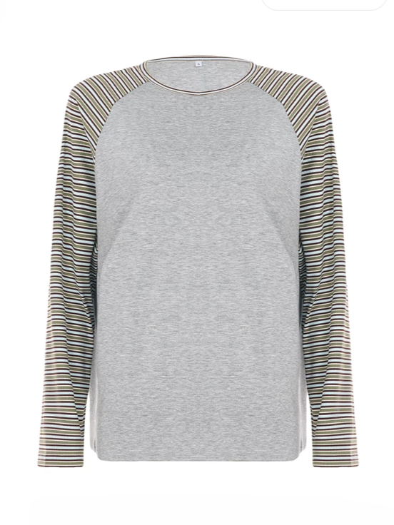 マルチボーダーラグランスリーブTシャツ