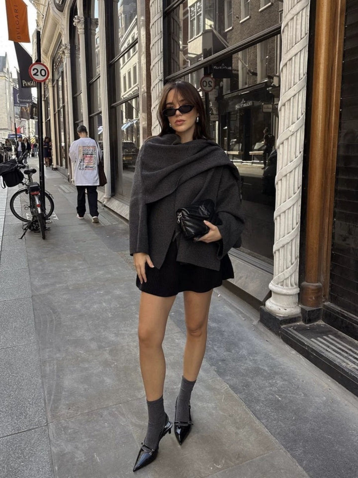 ケープ付きニットジャケット