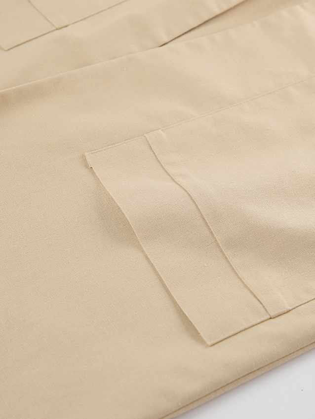 リネンブレンドスリーブレスジャケットショーツセット