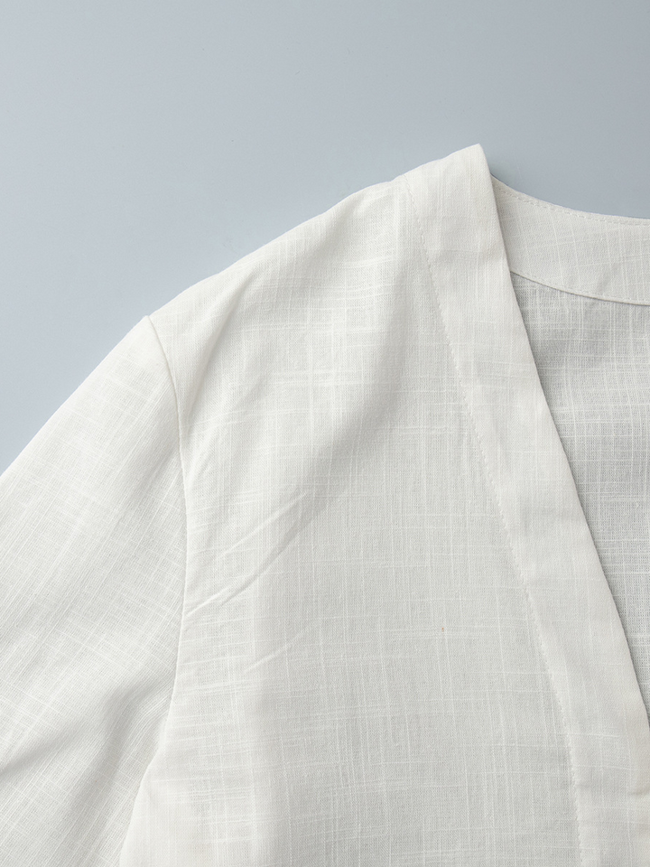 レースアップシャツフリルショートパンツセット