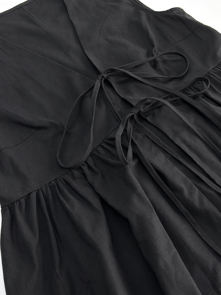 レースアップスリーブレスチュニックフレアパンツセット