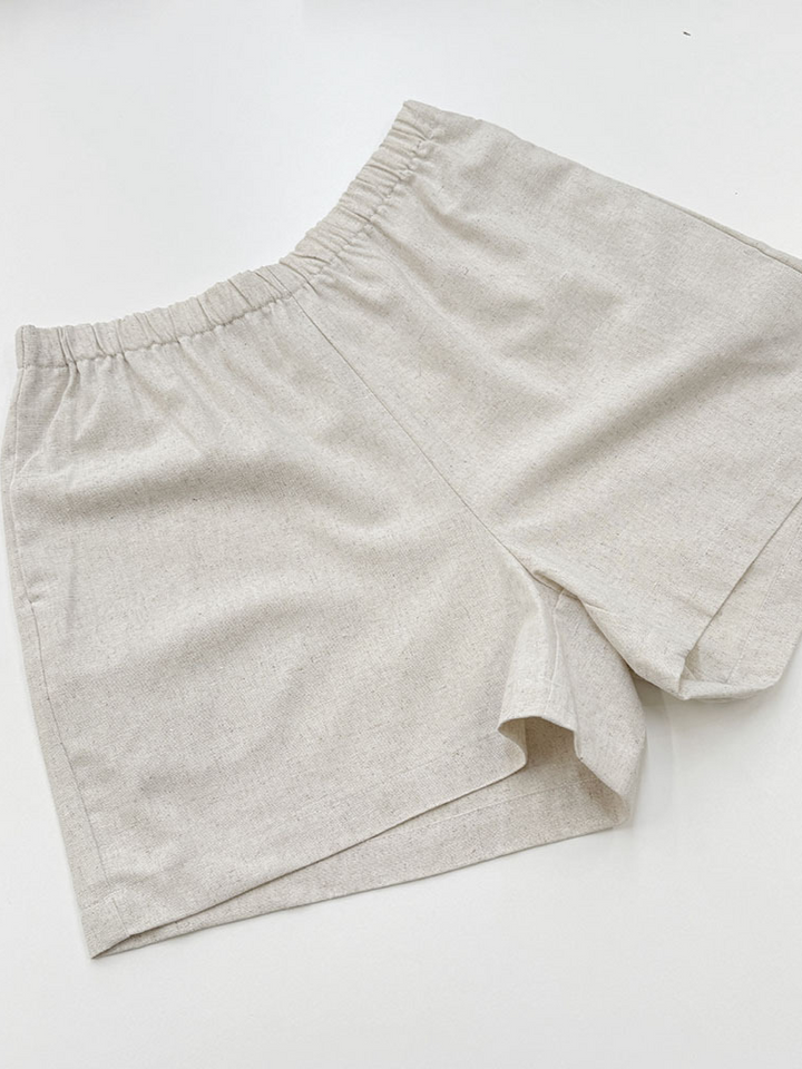 ナチュラルフリルレースアップブラウスショーツセット