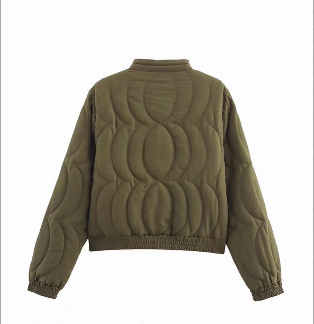 フラワー柄キルティングジャケット