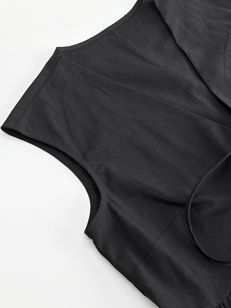 レースアップスリーブレスチュニックフレアパンツセット