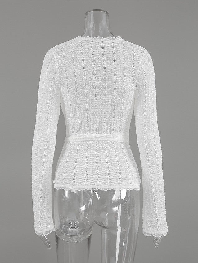 総レースカシュクールトップス