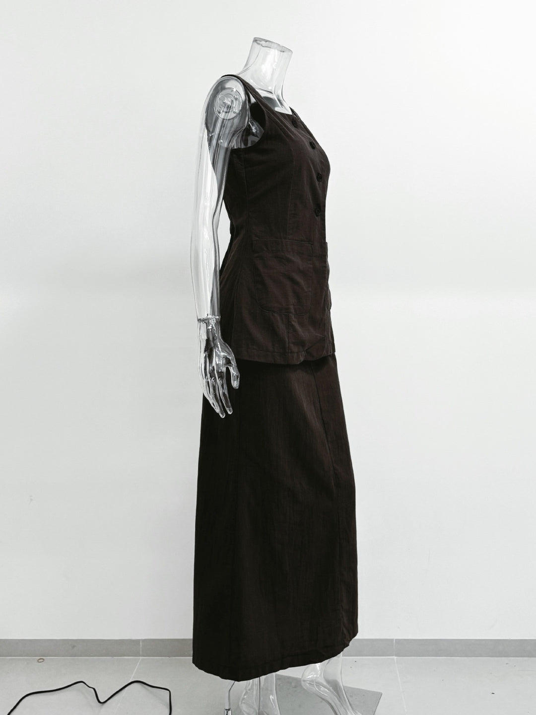 ロングシェイプベストスカートセット