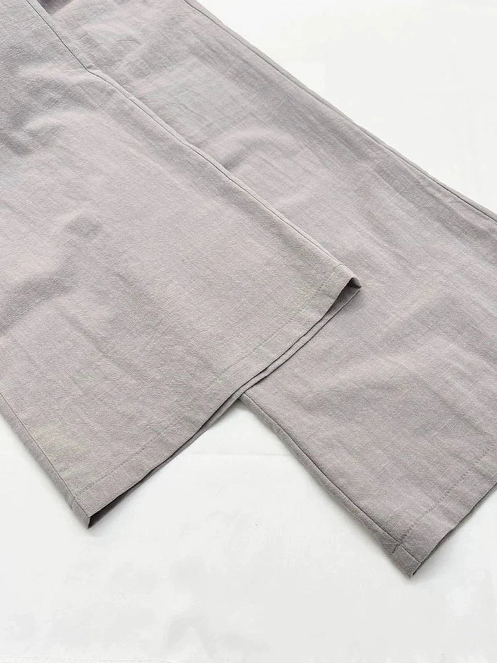 【アウトレット】(即納) コットンレースアップルーズパンツセット